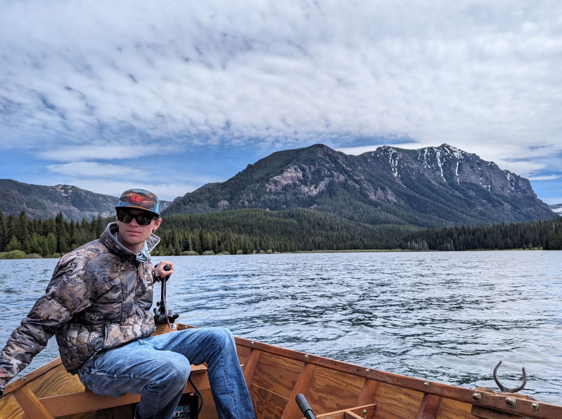 Gavin Jardstrom, owner of Anaconda Decks, out on a Montana lake